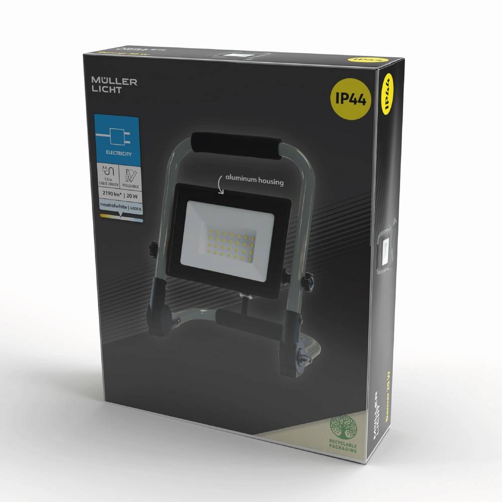 Projecteur de chantier LED 2190 lm puissant avec support orientable