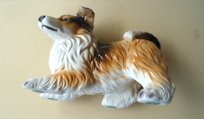 Kato Kogei Collie Figur Hund Keramik Japan handbemalt  L 20cm H 16cm B 12cm