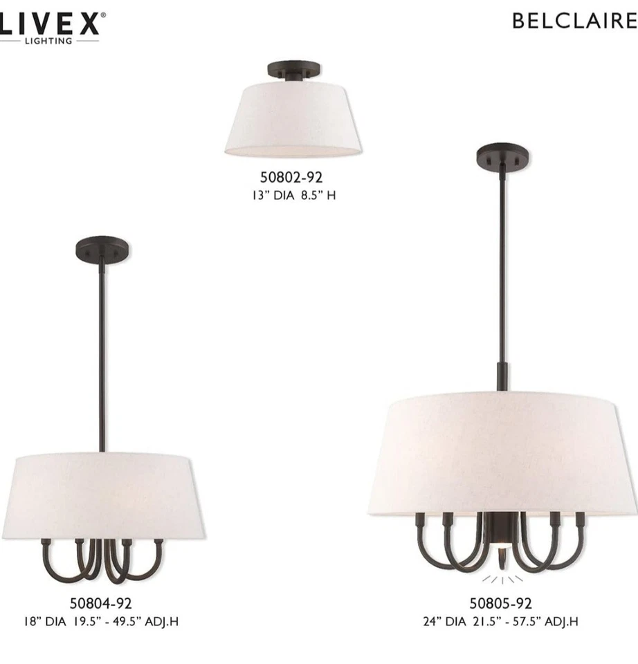 Livex Lighting 50804-92 Belclaire - Lámpara de araña de cuatro luces, acabado bronce inglés Foto 3 de 4