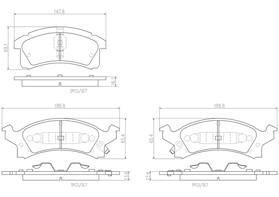 Brembo Front Ceramic Brake Pads Fits 1992-2005 Chevy Cavalier Brake Pads P09012N Foto 2 de 2