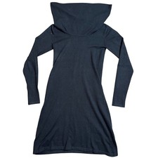 525 America Womens Black Cowl Neck Long Sleeve Knit Mini Dress Size S