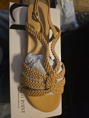 C16120-pu-nude-9 Centro Point Nude  Strappy Sandal Size 9