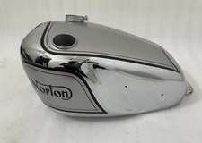 Norton Dominator Modell 7 silber lackiert & Chromstahl Benzin Benzintank / pa...
