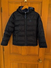 L. L. Bean Boys Navy Blue Hooded Downtek Jacket Size M 10-12 EUC
