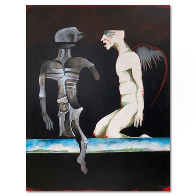 Milton Berwin (1925-2023) Original Painting on Canvas (64'' x 50'') Hand Signed