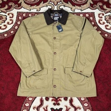 NWT Lands End Tan Barn Chore Coat Work Jacket Size XXL Corduroy Collar Lined