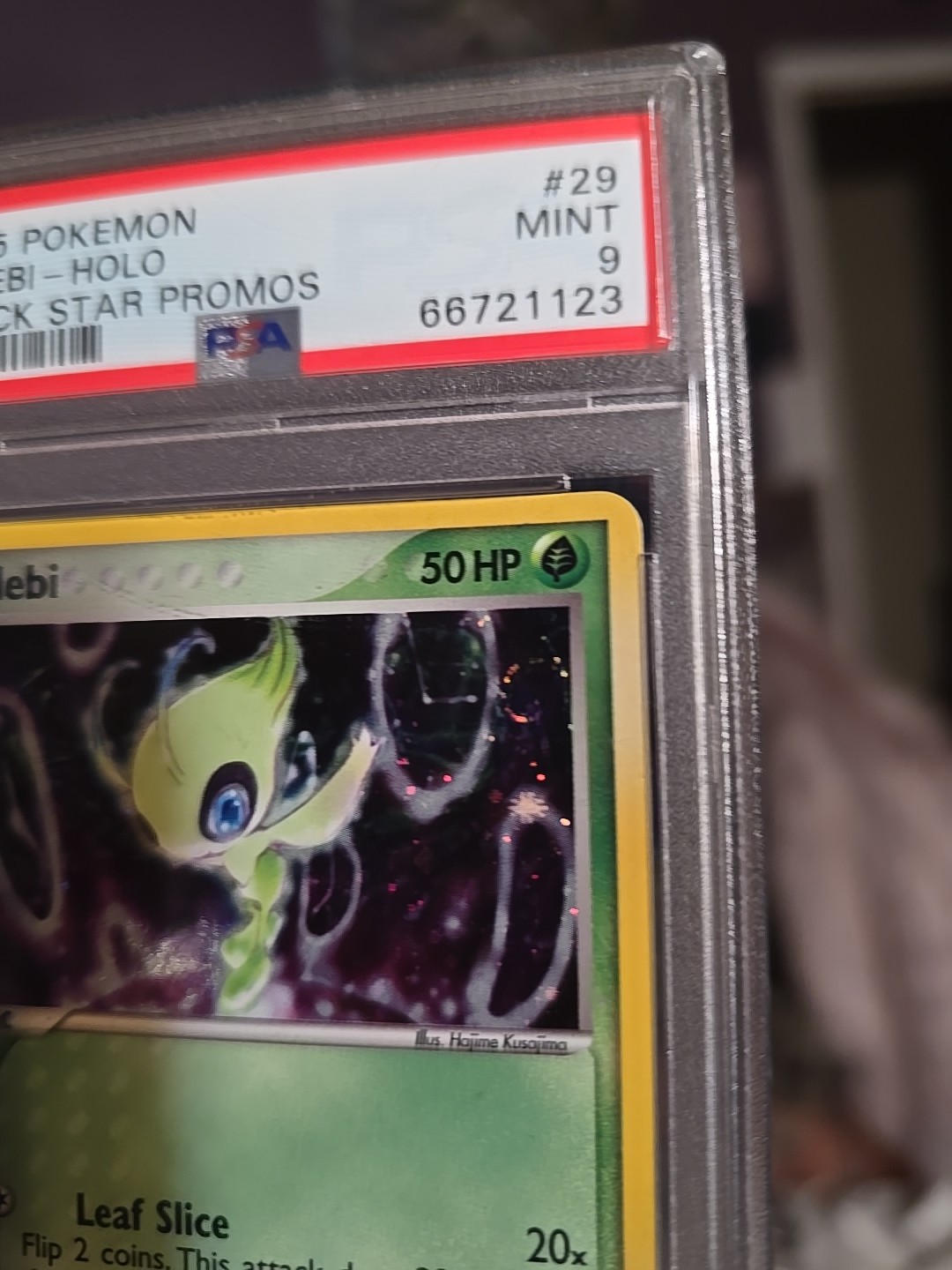PSA 9 Celebi Holo Black Star Promo 2005 Pokemon Card #029 With Swirl