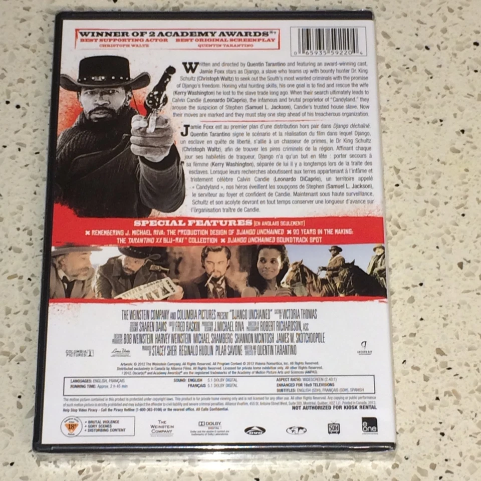 DVD - DJANGO UNCHAINED - QUENTIN TARANTINO - New, SEALED - Image 2 of 2