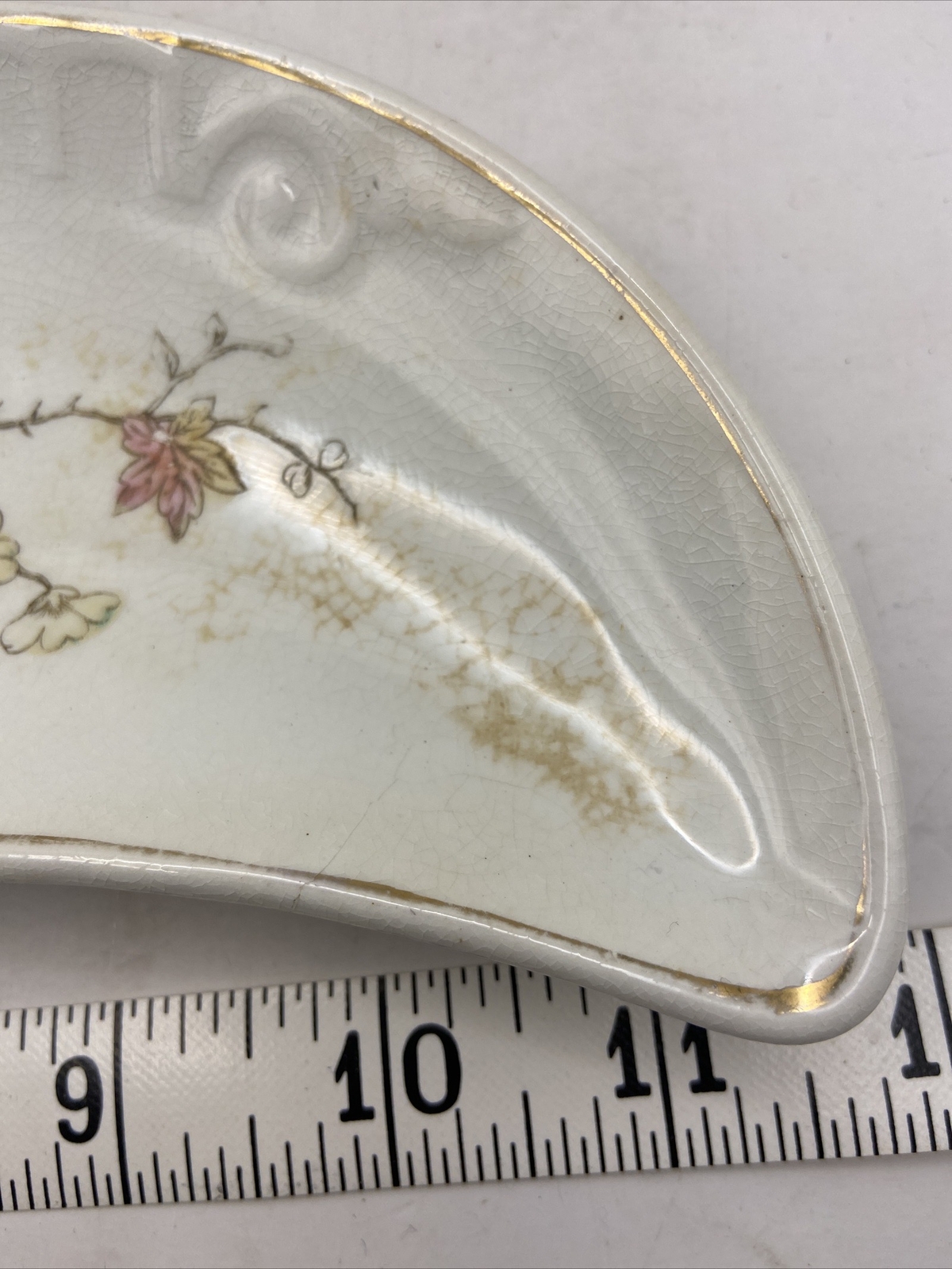 Floral Bone / Trinket Dish Unbranded S1D1O