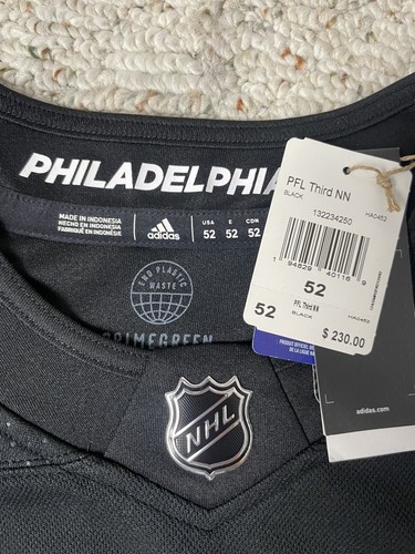 New Sz 52 LG Men’s Adidas Travis Konecny Philadelphia Flyers Alt Jersey Black - Picture 7 of 10