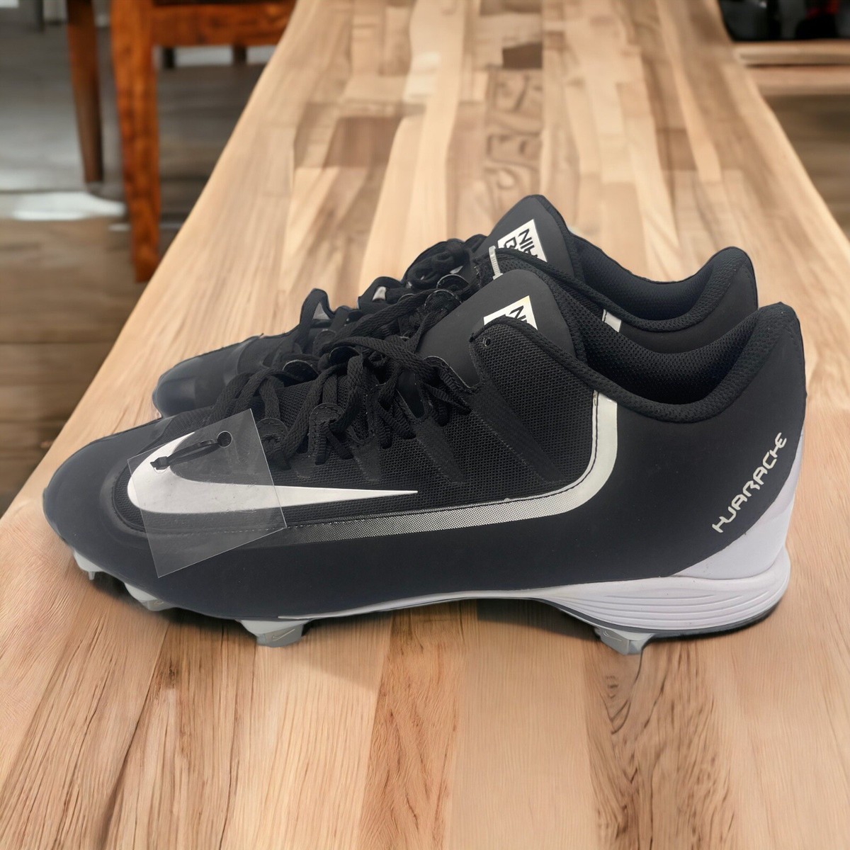 Mens Size 14 Nike Huarache Pro Low Baseball Cleats Black  display picture 1