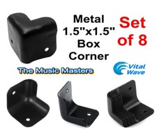 8X Metal 2 Hole Cabinet Corner Guitar Amp Rack Case DJ Speaker Box Protector BLK