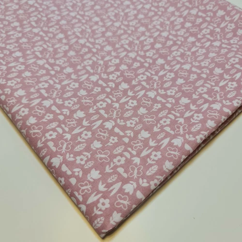 Ditsy Floral Polycotton Material Pink Craft Dress Quilting Fabric by Meter 44"