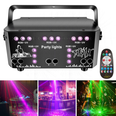 RGB Laser Projektor DMX Bühnenbeleuchtung Strobe Beam DJ Disco Party Lichteffekt
