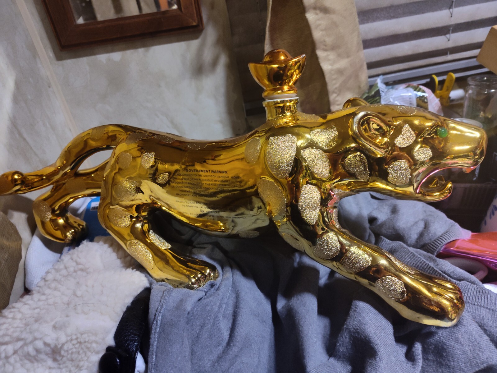 EMPTY Tequila Bottle, for Bar, De Agave Casino Azul Anejo Jaguar , 22