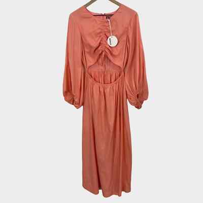 staud orange ruffle dress Maxi dress