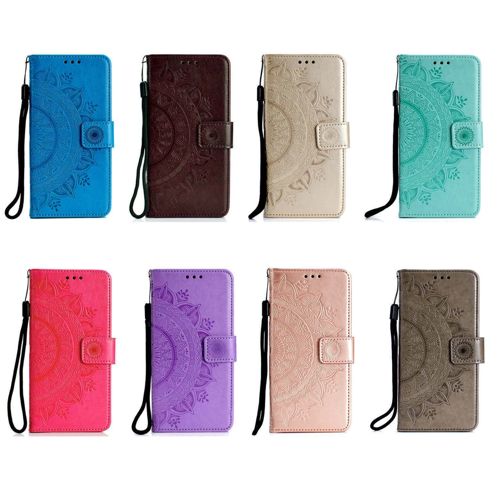 Leather Totem Wallet Phone Case For Samsung S23 Ultra S22 S21 S20 S10 S9 A14 5G - Image 2 of 4