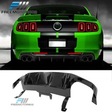 Fits 13-14 Ford Mustang GT500 2-Door Rear Diffuser Lip Gloss Black PP + V2 Fin