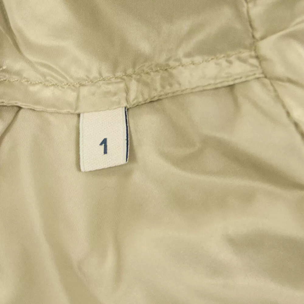 MONCLER Yukari Giubbotto beige impermeabile leggero giacca asimmetrica cappuccio rimovibile 1