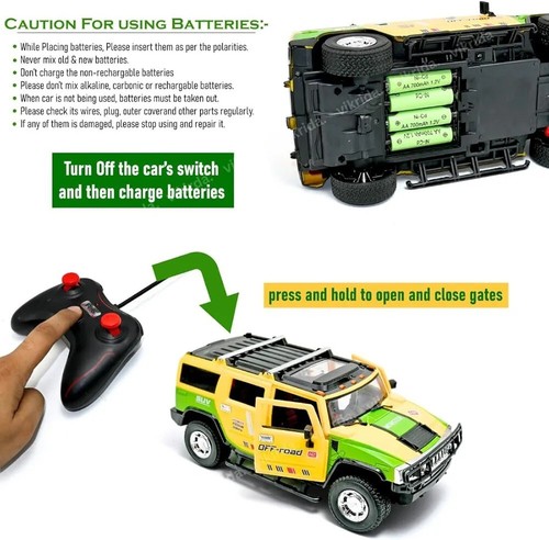 Hummer Monster Car Remote Control Openable Dr 1:16 Scal VehicleOffRoad Big Size. - Picture 5 of 10