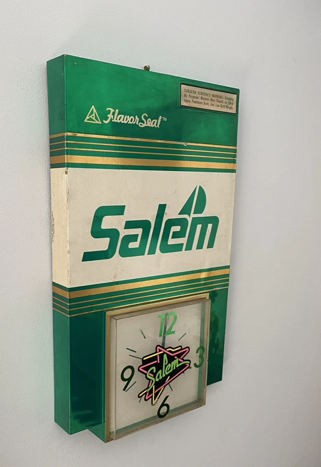 Vintage 2 foot By 1 foot Salem Cigarettes Clock. Working - Image 3 of 4