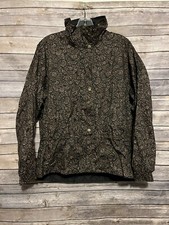 Vintage Elements Haley Jacket Womens Medium Windbreaker Brown Floral Adjustable
