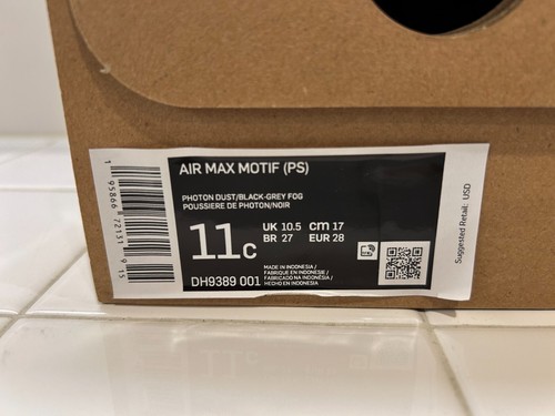 Nike Air Max Motif Grey Fog Photon Dust PS 11C DH9389-001 DS NEW Gray Yellow - Picture 2 of 3