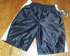 Boys 8 Husky Athletic Shorts Xersion Black White Silver nwt