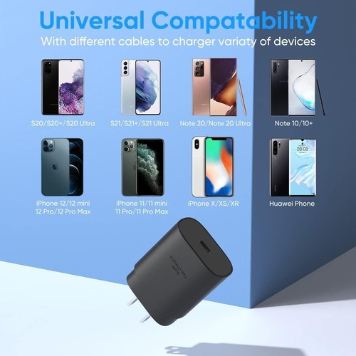 25W Super Fast Charger & Type C Cable For Samsung A54/A14/A13/S23 S22 S21 Ultra - Picture 4 of 25