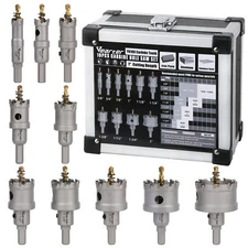 Vearter 10Pcs 5/8''- 2'' TCT Carbide Tipped Hole Saw Set Metal Drill Bit Kit
