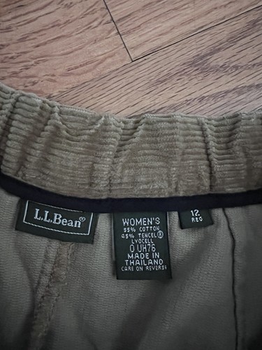LL Bean Skirt Sz 12 Modest Corduroy Tan Long Teacher Y2k - Picture 4 of 6