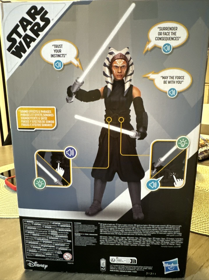 Figura Jedi Interactiva Disney Star Wars Acción Galáctica AHSOKA TANO 12" 2023 Foto 2 de 2