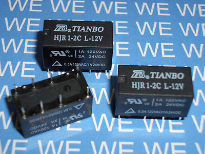 5Stück Relais 2xUm 5V 12V 24V HJR1-2C Tianbo D2