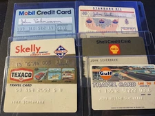 RARE (6) 1970s Gas Cards Texaco Gulf Shell Mobil Skelly Standard Oil 1973 74 76
