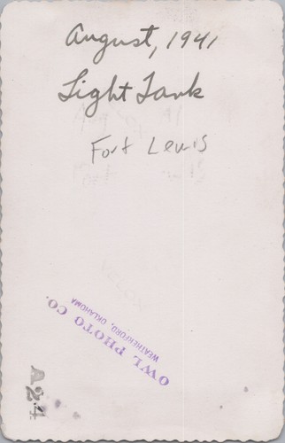 US Army 7th Infantry 1941 M2A2 Tank Training Fort Lewis foto originale - Foto 2 di 2