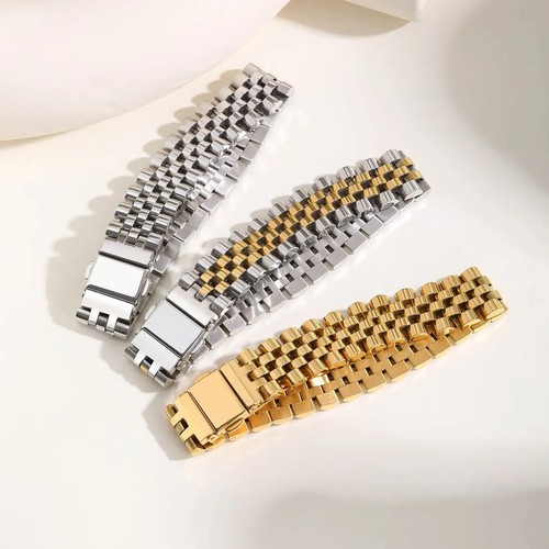 15MM Chunky Watch Band Bracelets for Men,19CM Magnetic Stainless Steel Chain - Picture 5 of 27