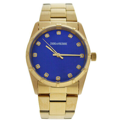 ZVF220 Blue Dial/Gold Stainless Steel Bracelet Watch by ZVF220 Blue Dial/Gold Stainless Steel Bracelet Watch by