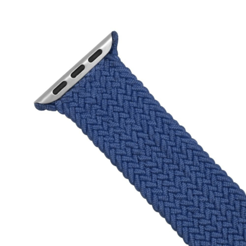 Véritable bracelet Apple Watch tressé boucle solo 44 mm série 3 bleu atlantique taille 10 - Photo 1/1