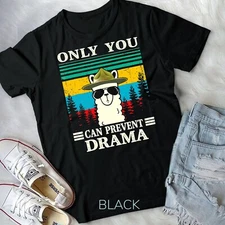 Llama Camping Only You Can Prevent Drama Vintage Camping Unisex T-shirt
