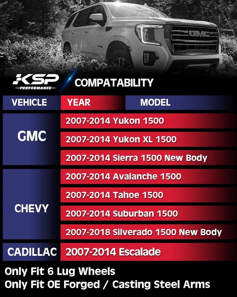 KSP Upper Control Arm fit 07-18 chevy Silverado sierra 1500 W/  2-4" front lift - Image 2 of 4