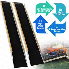 VNN 59" Aluminum Shed Ramps 2PCS 5FT Long Loading Ramp for Lawn Mower 1200 lbs