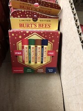 Burt's Bees Lip Balm Holiday 4 Pack  Bonus SEE PICS  CARAMEL  COCOA  ETC 