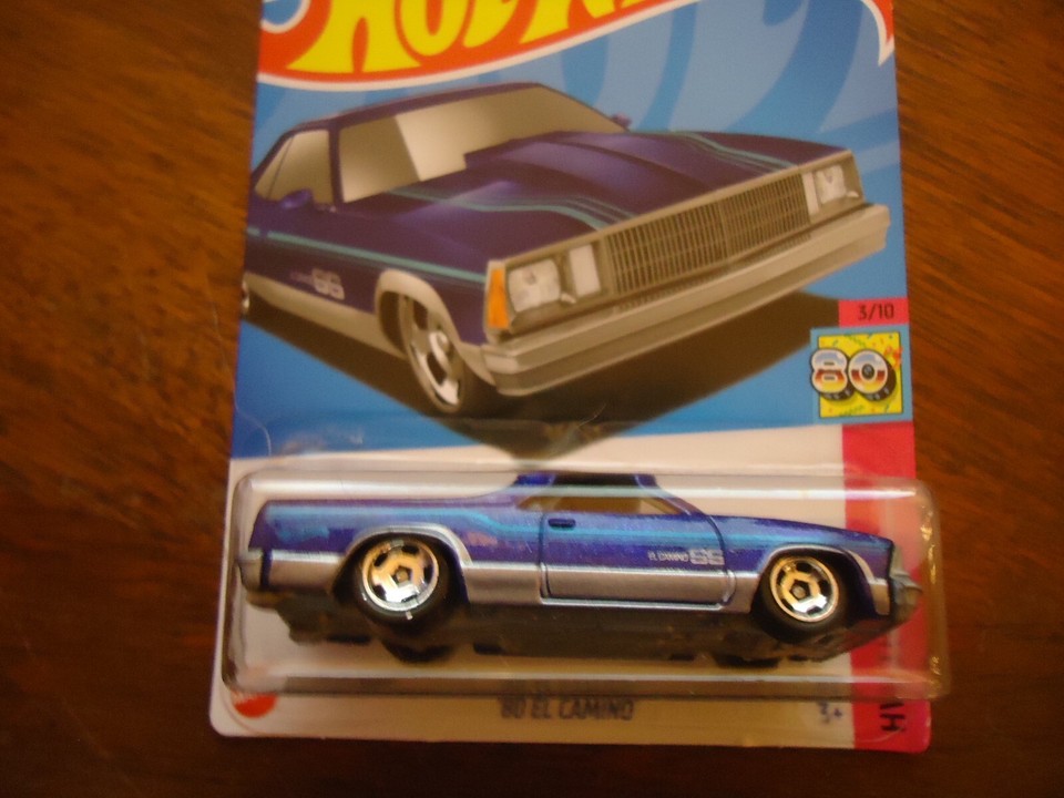 Hot Wheels '80 El Camino 2023 - Série "HW The 80's", Modèle 3/10, Carte #26/250, En Boîte
