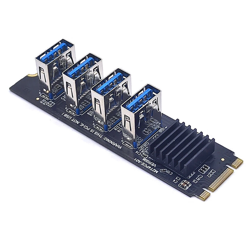 M.2 NVME KEY-M to 4-port PCI-E adapter card for USB3.0 graphics card expansion - Image 2 of 4