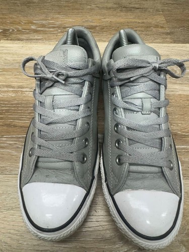 Converse CTAS High Street Oxford Gray Leather Sneakers Men's Size 9 - Picture 2 of 8