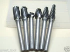 6 x 10MM THK Tungsten Carbide ALUMINUM CUT Rotary Burr Burs points 6mm shank SET