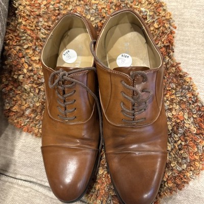 Kenneth Cole Reaction Joel Lace Up Ozfords Brown Cap Toe Dress Shoes Size 8