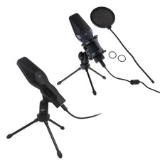 Metal Microphones Vlog Video Live Streaming with Tripod Mount Round Filter