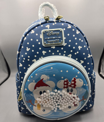 Loungefly Disney Mickey & Minnie Snowman Snowglobe Mini Backpack