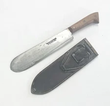 WWII USMC Village Blacksmith Bolo Machete Knife w/ Leather Sheath ~ Free Ship